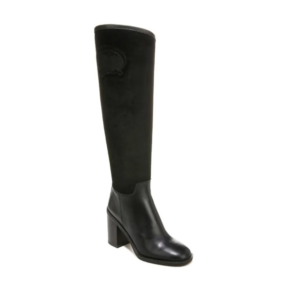 Franco Sarto Rivet Tall Riding Boots 9.5 Heel NWOT Suede Leather High Academia - Picture 1 of 10
